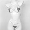 Elegant Women's Rhinestone Heart Bikini Body Chain for Nightclubs