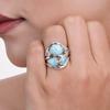 Larimar & Blue Topaz Ring: 925 Sterling Silver Gemstone Jewelry