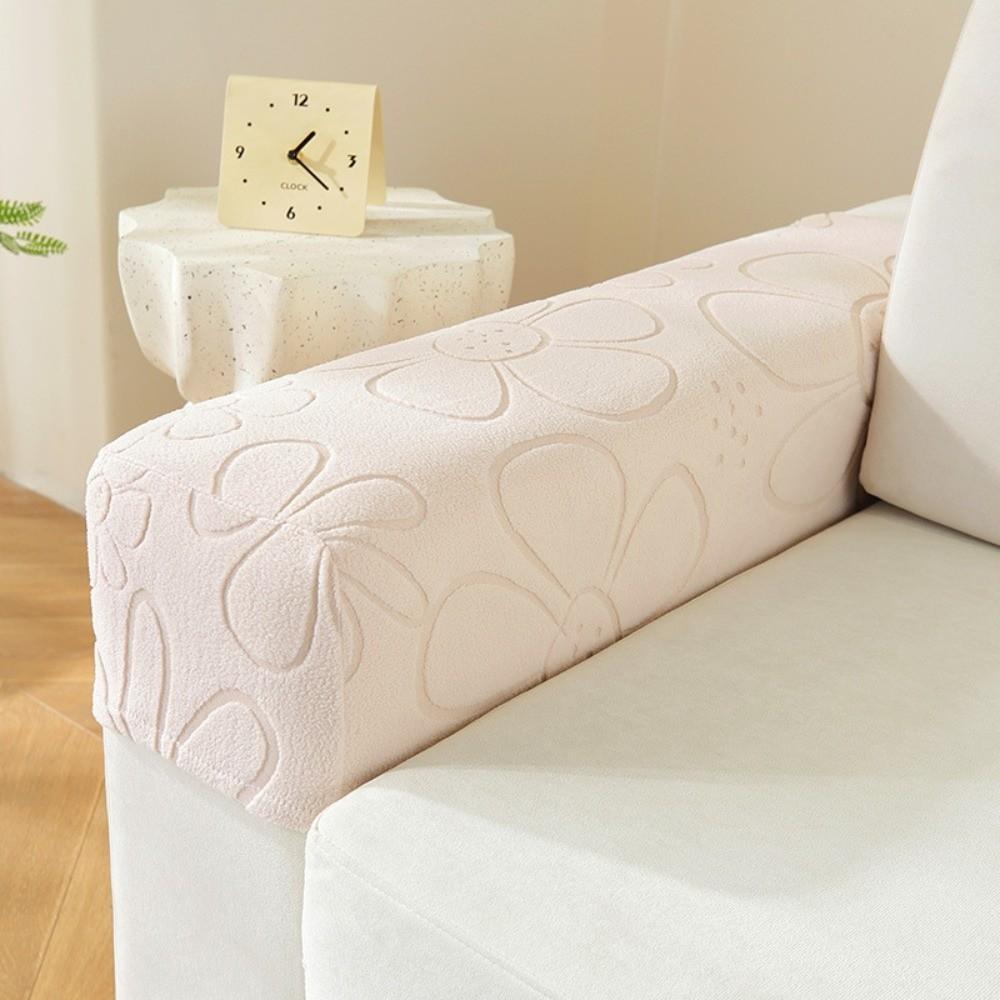 Universal Stretch Sofa Armrest Cover Anti-slip Jacquard Fabric Sofa Cover Elastic Couch Arm Protector for Home Furniture Decor бежевый