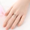 Copper Cute Cat Paw Chain Open Ring For Women Pink Cz Inlaid Dainty Adjustable Animal Fine Jewelry Gift