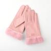 Winter gloves women's warm fleece thickened cute non-slip, windproof and cold-proof cycling electric car gloves