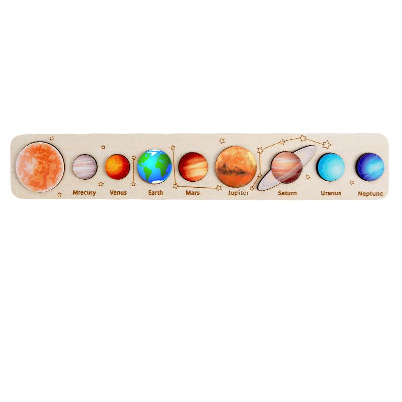 

Space Children Planet Educational Jigsaw Puzzle Toy Solar System Universe Wooden Red