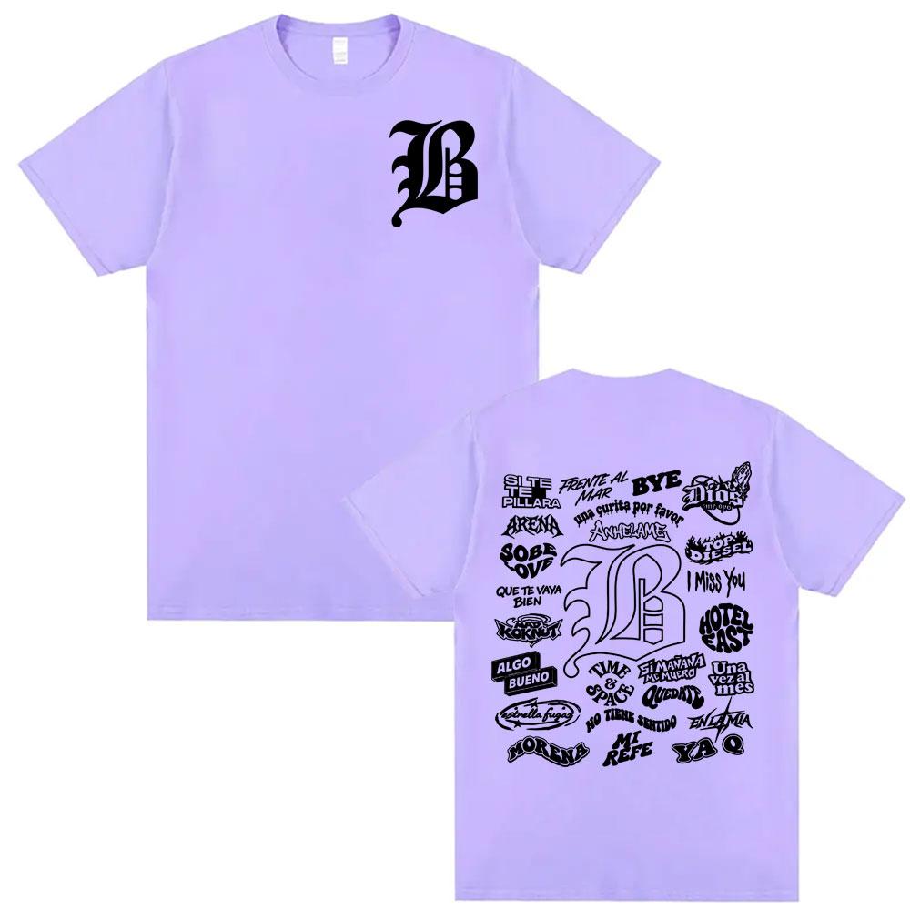 Rapper Beele Borondo Letters Printed TShirt Unisexs Clothing Oversized Hip Hop Classic Tshirts Harajuku Fashion Trending T Shirts
