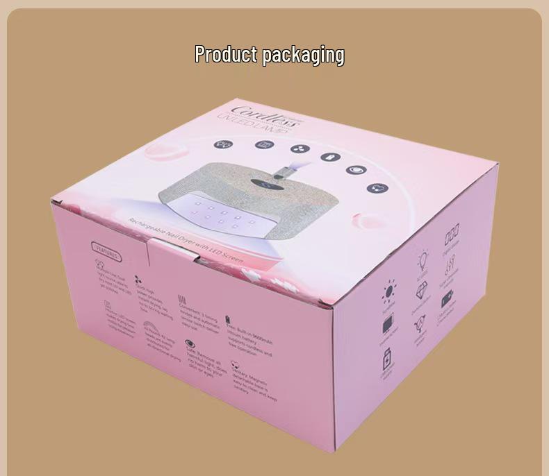 Wireless LED Nail Art Curing Lamp: Rechargeable, Fast-Drying, No Hand Blackening, UV Glue Compatible.