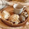 Snack Tray Hand Woven Wicker Serving Tray Coffee Table Decorative Tray