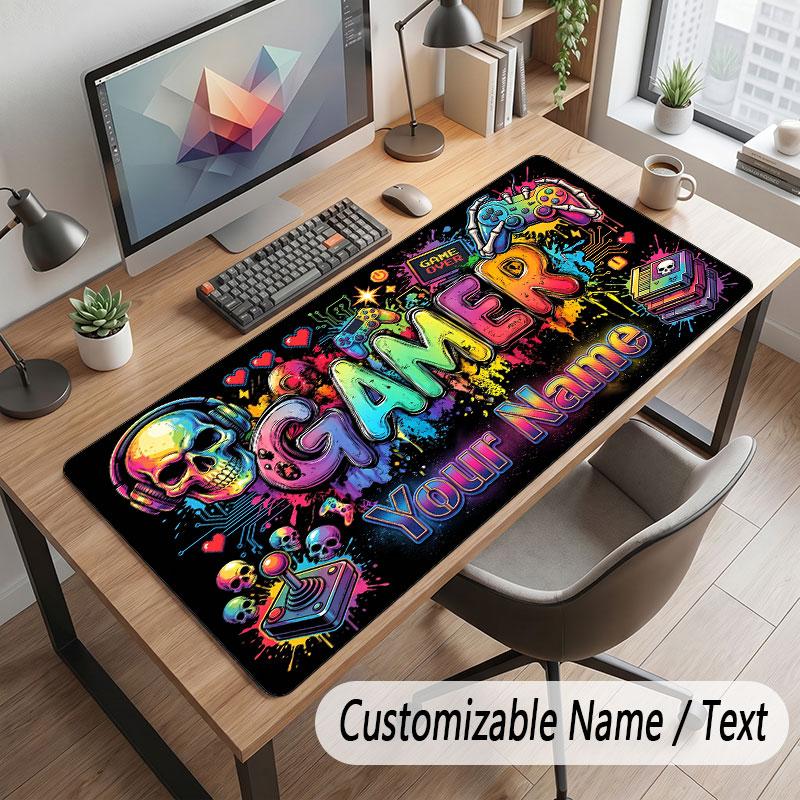 Decorative Artwork Theme Customized Mouse Pad Personalized Print Name Text Desk Mat For Home Office Table Decor