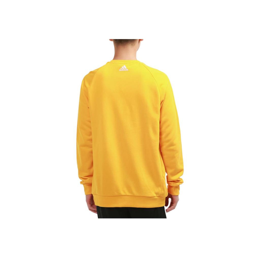 Adidas Big Logo Print Casual Sport Sweatshirt Men Tops Yellow HB5088