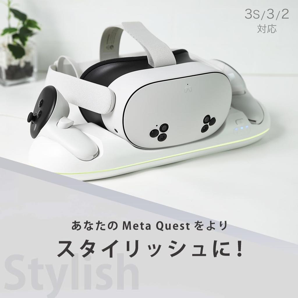 [Compatible with All Meta Quest Series] Multi-VR Charging Stand Meta Quest Desktop Dock Accessory (Type-C Fast Charging with LED Light)