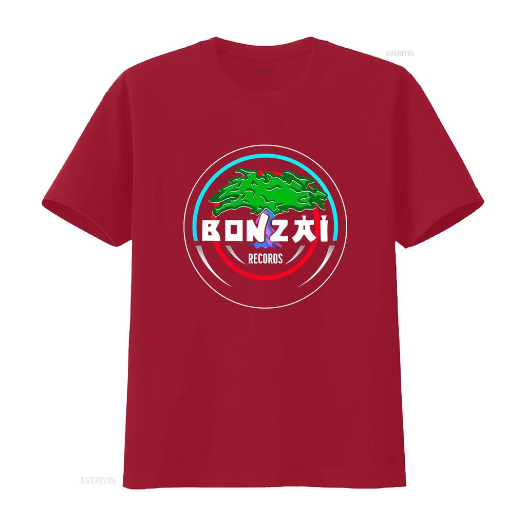 Bonzai Records T Shirt Techno Trance Hardcore All Sizes S M L XL 2XL Black Grey Vintage Washed Stretched Fashion Versatile