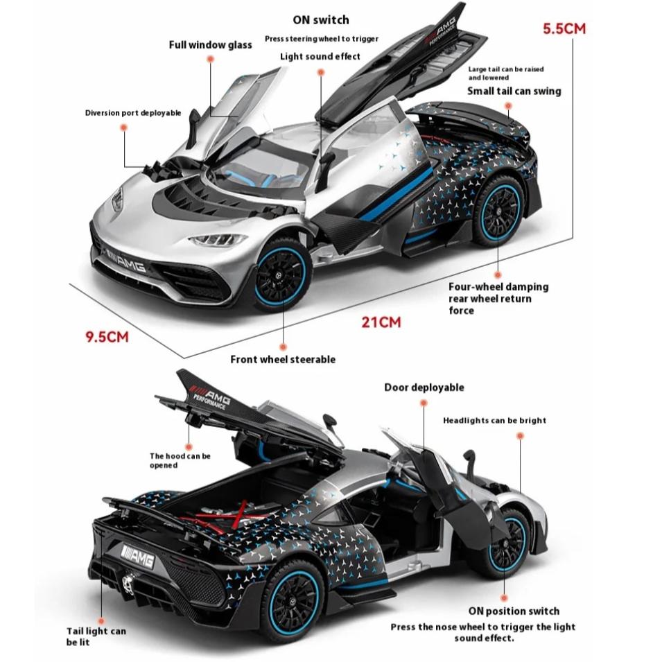 1/24 Scale BENZ AMG ONE Sports Car Model Toy Alloy Die Cast Car Toy Ornaments Suitable for Sports Car Gifts for Boys