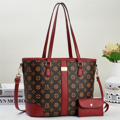 Women Large Capacity Shoulder Bags Exquisite Print Female Tote Bags PU Leather Handbag Simple Exquisite Female Shopping Bag