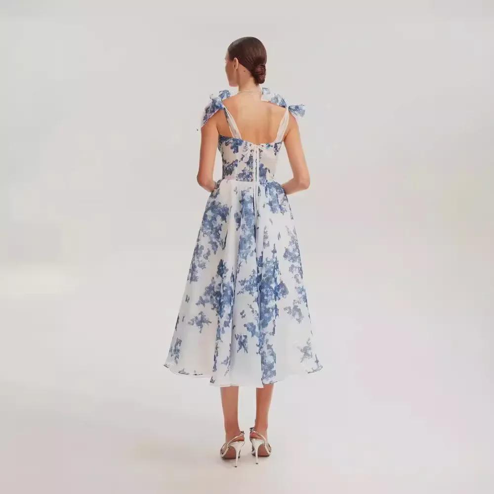 שמלת ערב פיות אורגנזה כתף חשופה לנשים 2024