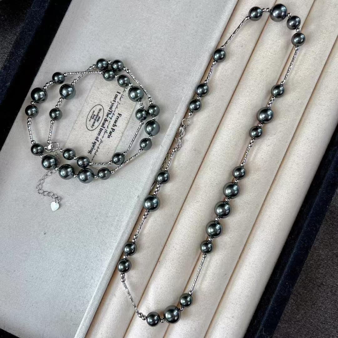 

Vintage High Quality Tahitian Faux Crystal Pearl Collarbone Chain Necklace Sweater Chain