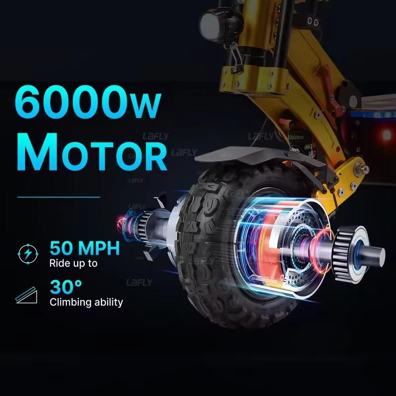 YUME X11+ EU Certifikovaná elektrická koloběžka, 6000W, Dva motory, 60V 27Ah Baterie, 11palcové pneumatiky, max. rychlost 95 km/h Tlumič řízení