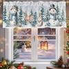 Christmas Valance for Windows Snowman Short Kitchen Curtains for Living Room Over Sink Deer Squirrel Merry Christmas Tree Topper Window Treatment