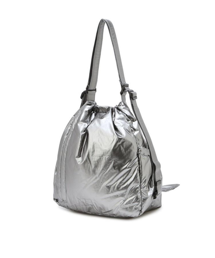 Athe Vanessabruno [Ruban] Glossy Gray Ribbon Backpack And Shoulder Bag S Aaba6F910G2