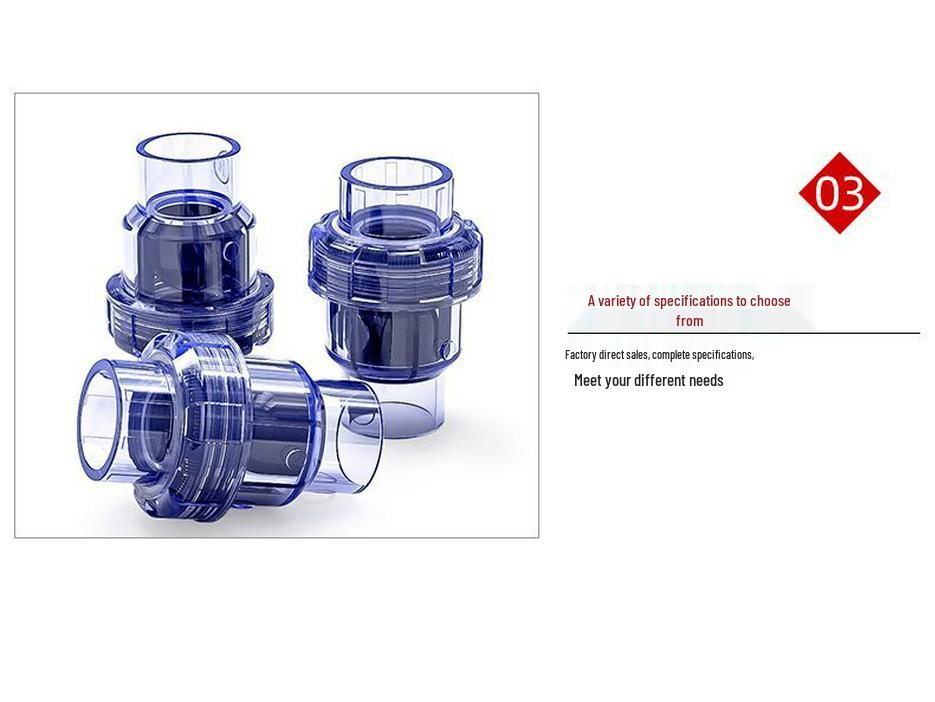 Válvula de Retenção de PVC Transparente com Rosca Única - Válvula de Parada Plástica de Aquário Sem Retorno Unidirecional (2 polegadas: 20-25-32-40mm)