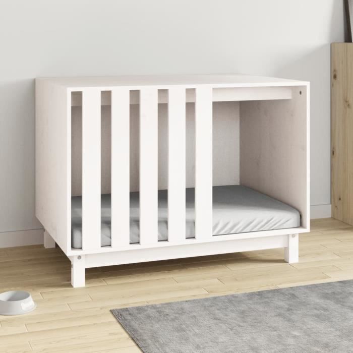 VidaXL Dog Niche White 90x60x67 Cm Solid Pine Wood 822487