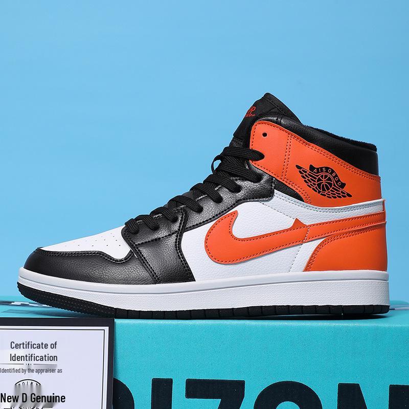 Fleece-Lined AJ Men's and Women's High-Top Sneakers, Dunk & Air Force One Sports Basketball Shoes