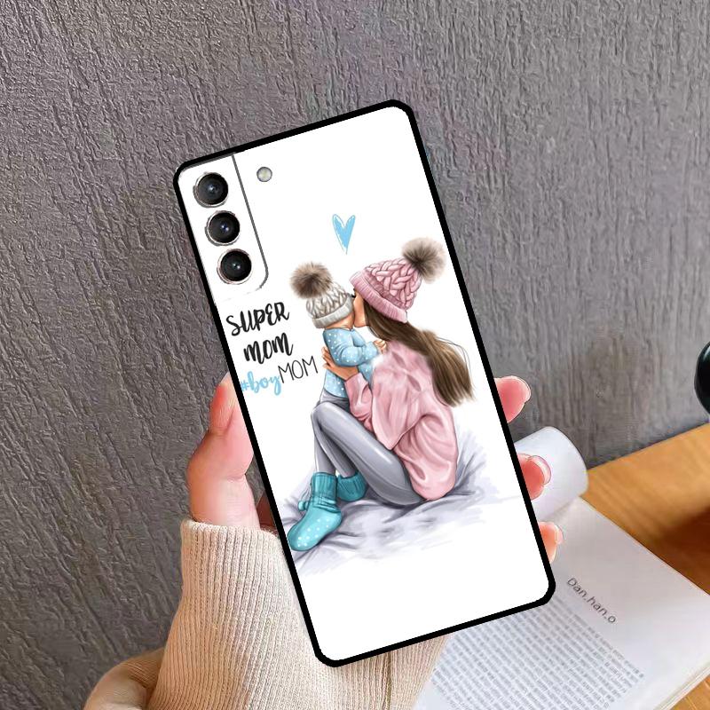 SUPER MOM MUM MAMA BABY Case For Samsung Galaxy S21 S20 FE S22 S23 Ultra Note 20 S8 S9 S10 Note 10 Plus Cover Shell