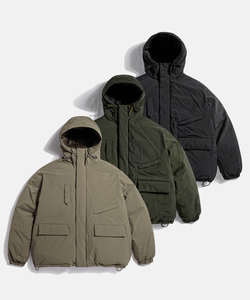 Espionage Dyer Hooded Down Parka Taupe