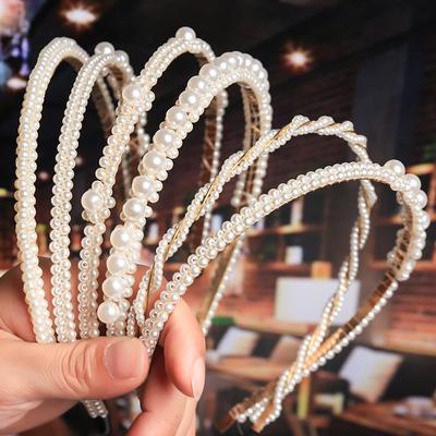 Mode Perlenstirnband Hochwertiger Haarreif Lünette Niedliche Haarbänder für Mädchen Stirnbänder für Frauen Kopfschmuck Haaraccessoires
