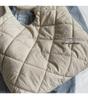 Korean Style Quilted Cotton Tote Bag - Large Capacity, Casual Shoulder Bag for Autumn/Winter 2025.