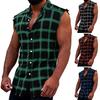 Herren Tops Revers Gitter Design Einreihig Minimalistisch Trendy Streetwear Polyester Ärmellose Weste Sommer Tank Tops Reisekleidung