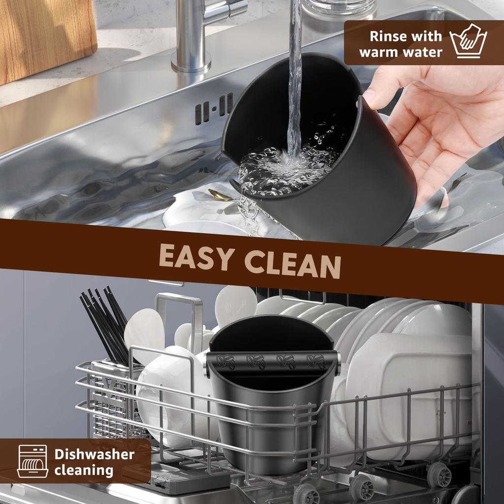 Coffee Knock Box Plastic Espresso Knock Box with Removable Bar Coffee Machine Accessories Dishwasher Safe Espresso Knock Bin