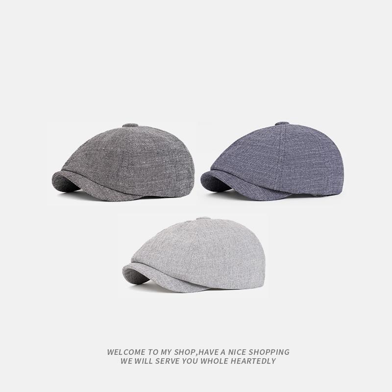 Spring Summer Vintage Cap Men's British  Beret Newsboy Cap Octagonal Hat Sunshade Hat