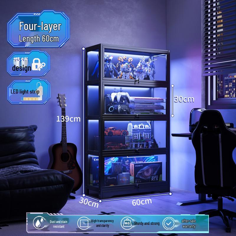 Acrylic Glass Display Cabinet with Lock for Toys and Prizes