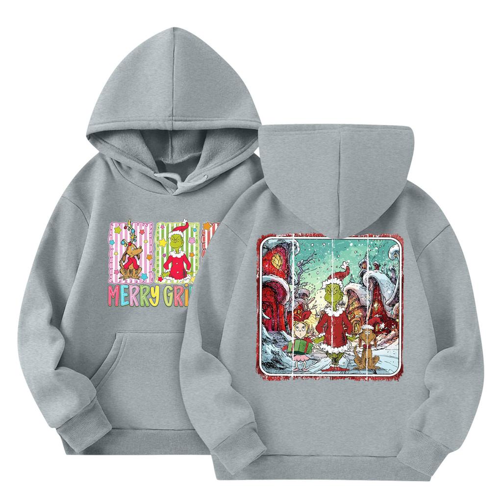 Barne Mote Lett Langermet Genser Med Lommer Trykk Hettegenser