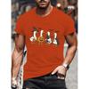 Summer Round Neck Halloween Ghost & Goose Graphic 3D Print T-shirts Fashionable Casual Short Sleeved Men's T-shirts