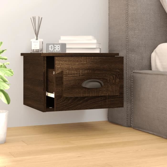 VidaXL Wall-mounted Bedside Table Brown Oak 41.5x36x28 Cm 816390
