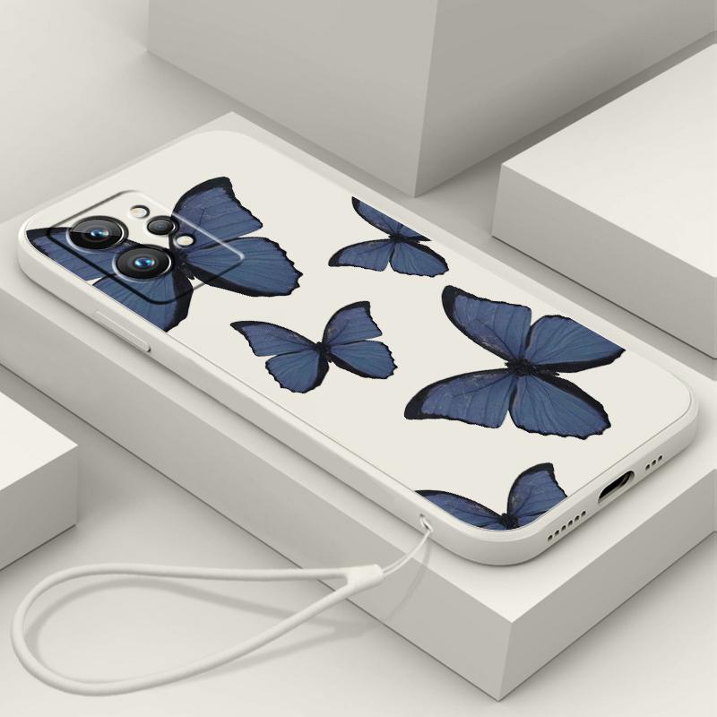 

Жидкий веревочный роскошный цветочный бабочка милый чехол для телефона OPPO Realme Q3S Q5i 50A 50i C21Y C11 GT Neo3 Neo2 9 9i 8 8i 7 Pro Plus Realme 7(Global)