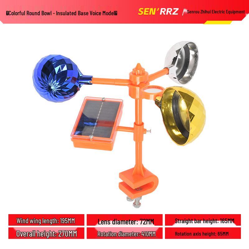 Solar Wind-Powered Bird Repellent for Orchards, Fish Ponds, and Farmland
