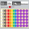 Mixed Color Round Dot Sticker Labels - Available in 10, 16, and 20 Vibrant Colors
