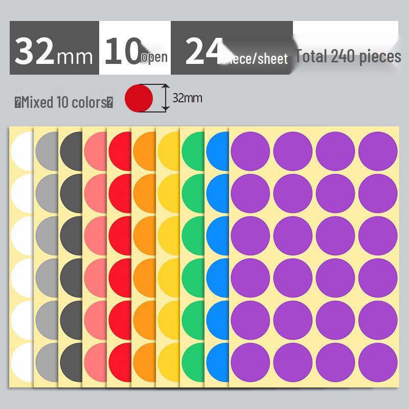 Mixed Color Round Dot Sticker Labels - Available in 10, 16, and 20 Vibrant Colors