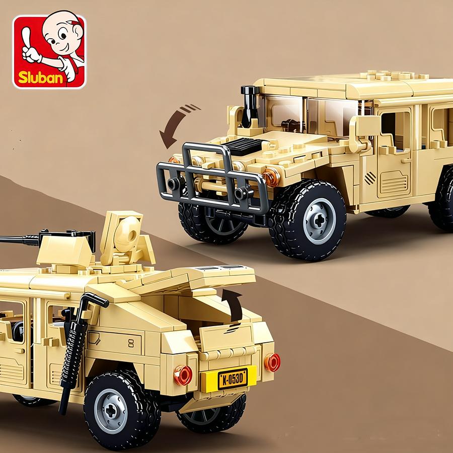 265PCS 0837 Military Series H1 Vehicle Tank Constructing Blocks Children Diy Figures Education Plaything Boy Presents