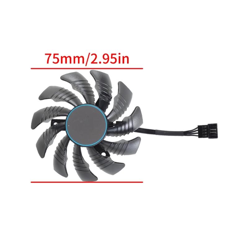 75MM T128010SU GPU Cooling Fan Replacement for RX6700XT 6600XT Graphics Cards Video Card Radiator
