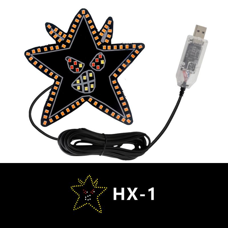 Car star window lamp LED decorative lamp creative no-wiring love heart online celebrity rear window expression lamp
