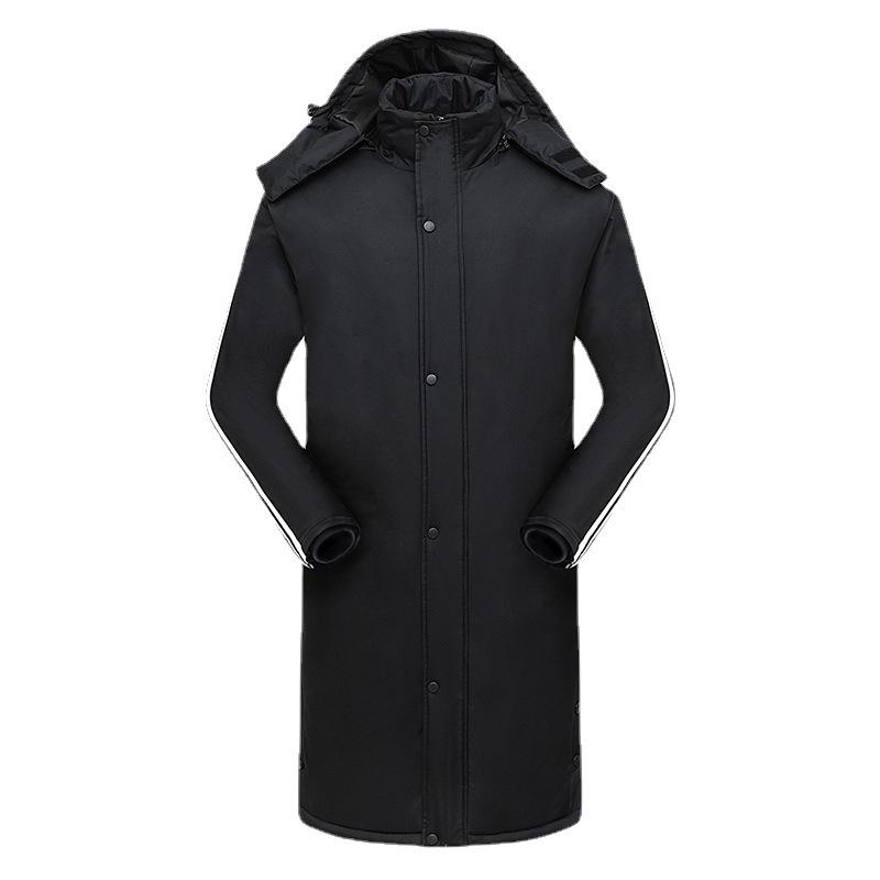 Unisex Winter Sports Overcoat - National Flag Design, Over-the-Knee, Thick Cotton for Cold Protection