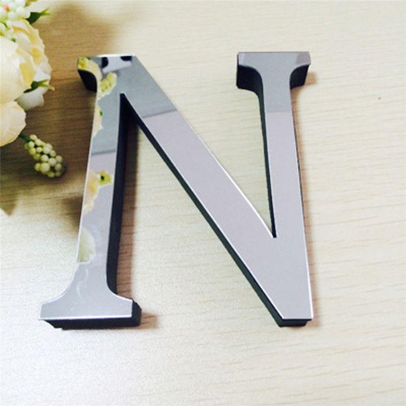 Chic 4 Letters Love Home Furniture Mirror Tiles Self-adhesive Wall Sticker Decor