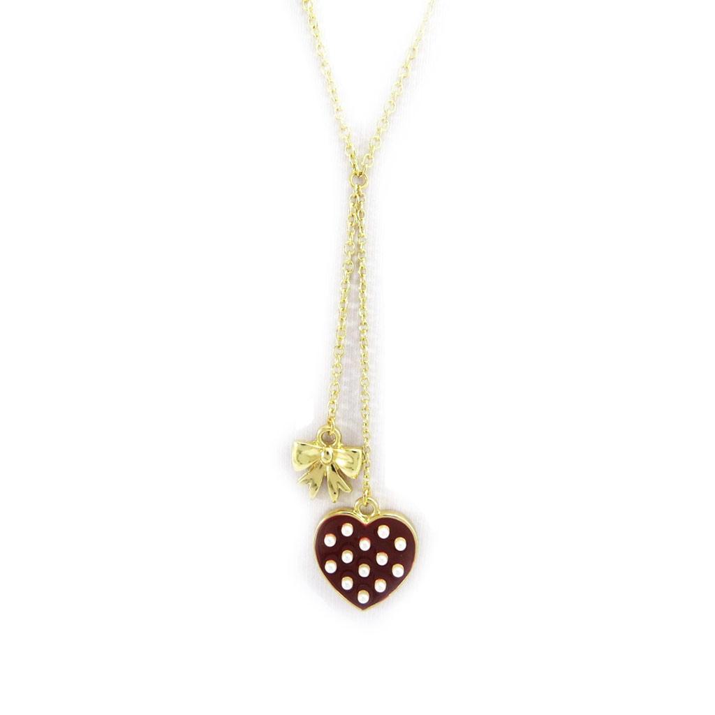 Les Trésors De Lily [L5619] - Collier 'Love' marron doré