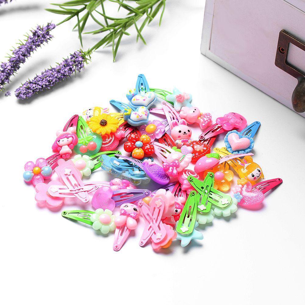 Lovely Multicolor Jewelry Cartoon Pattern Butterfly Girls Hairpins Flower Shaped Kids Hair Clips