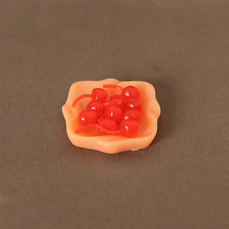 1:12 Mini Simulation Artificial Fruits Doll House Blueberry Strawberry Cherry Fruit Dish Miniature Accessories for Kids Toys