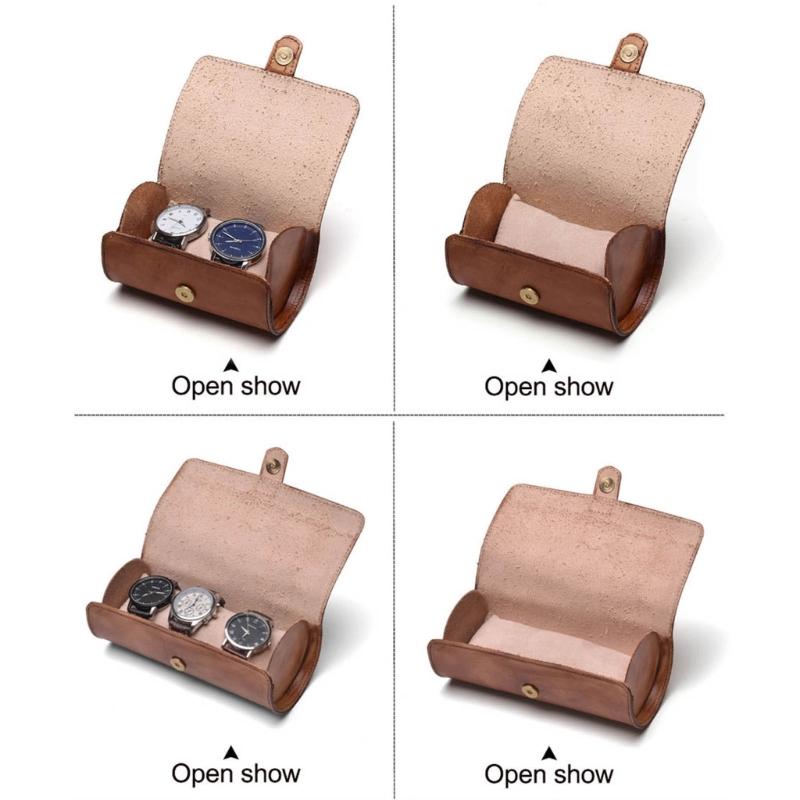 Men Watch Box Organizer Watch Pouch Bag Organizer Box Easy Carry to Travel Watch Storage Pouch Jewelry Box Cowhides