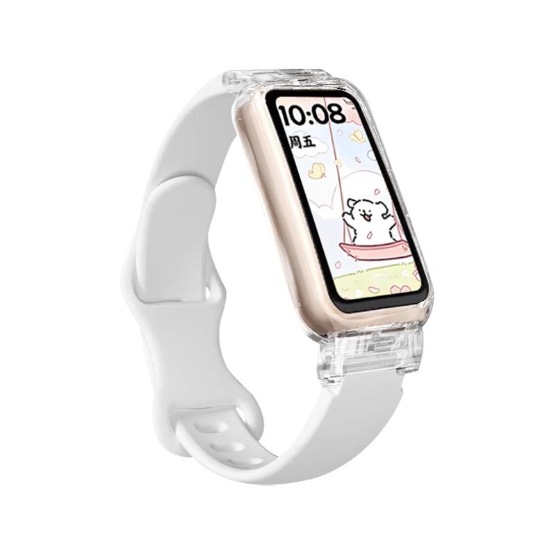 Transparente Hülle+Armband für Huawei Band 10/9/8 Zubehör Sport Silikonarmband pulseira correa für Huawei Band 10 9 NFC/8 NFC