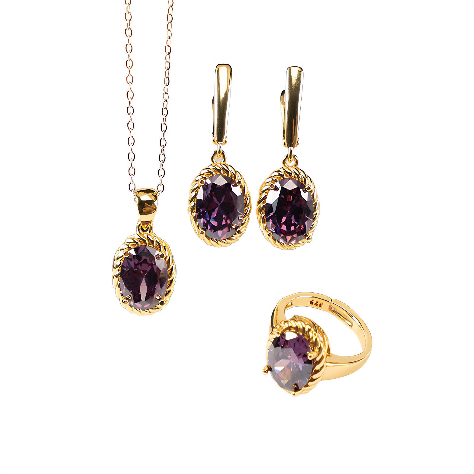 Популярные украшения из циркона, не тускнеющие, модный набор украшений, высококлассный набор из трех предметов