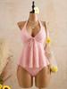 Summer 2026 Women's V-neck Halter Bikini with Ruffle Cover-up